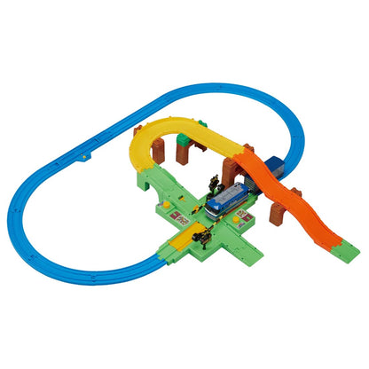 TAKARA TOMY Pla-Rail Let'S Play With Tomica Railway Crossing & Freight Train Set- Japan Figure Store - #1 Bring To You The Best Japanese Goods