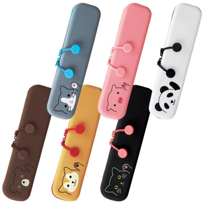 3-Pack Lihit Lab Slim Zipper Pouch Punilabo Kuroneko A-7717-3 Japan- Japan Figure Store - #1 Bring To You The Best Japanese Goods