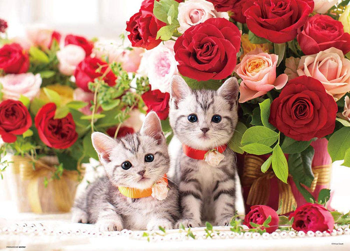 BEVERLY Jigsaw Puzzle P66-115 Kitten And Rose Time 600 Pieces- Japan Figure Store - #1 Bring To You The Best Japanese Goods