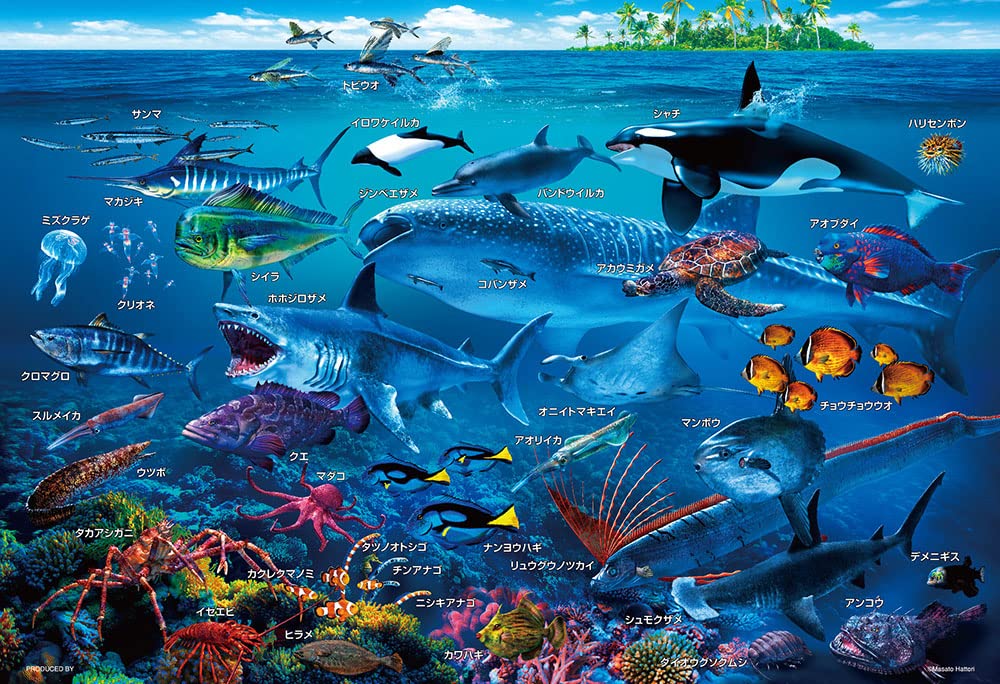 BEVERLY 100-029 Jigsaw Puzzle Let'S Learn The Sea Animals In Japanese 100 L-Pieces- Japan Figure Store - #1 Bring To You The Best Japanese Goods