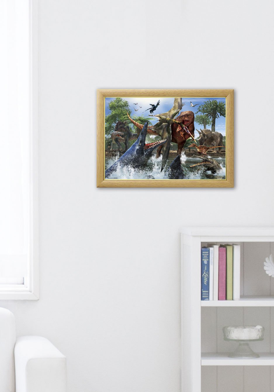 Beverly Jigsaw Puzzle L74-168 Dinosaur Tyrannosaurus Mosasaurus (150 L-Pieces) Dinosaur Puzzle- Japan Figure Store - #1 Bring To You The Best Japanese Goods