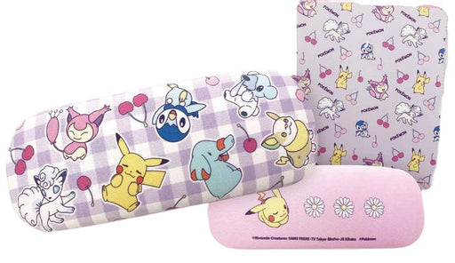 Marimo Craft Pokemon Glasses Case Check Body/W16 X H6 X D4Cm Cloth/W15 X H18Cm Pkm-575- Japan Figure Store - #1 Bring To You The Best Japanese Goods