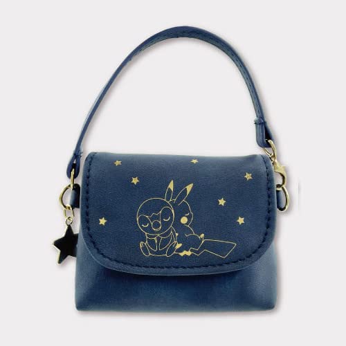 Pokemon Center Original Bag Shaped Mini Pouch Navy Blue Sleeping Pikachu Piplup- Japan Figure Store - #1 Bring To You The Best Japanese Goods