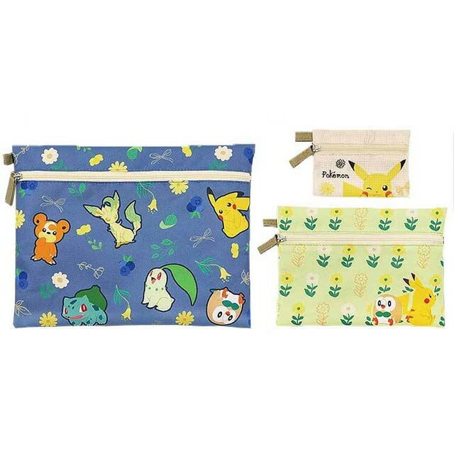 Pokemon Center Original Triple Pouch Set Botanical- Japan Figure Store - #1 Bring To You The Best Japanese Goods