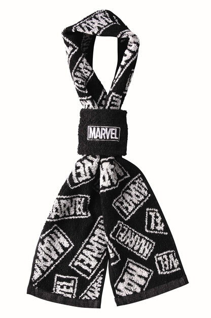 MARUSHIN Marvel Scarf Towel With Wristband Black- Japan Figure Store - #1 Bring To You The Best Japanese Goods