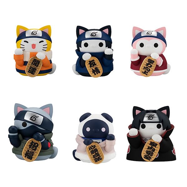 Megahouse Japan Mega Cat Project Naruto Nyaruto Maneki Neko Fortune Box 6 Pieces- Japan Figure Store - #1 Bring To You The Best Japanese Goods