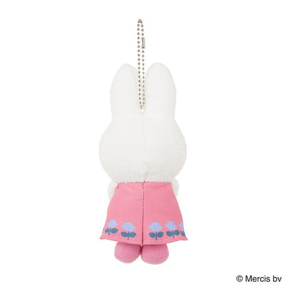 Sekiguchi Pink Miffy and Rose Mascot Keychain for Accessories- Japan Figure Store - #1 Bring To You The Best Japanese Goods