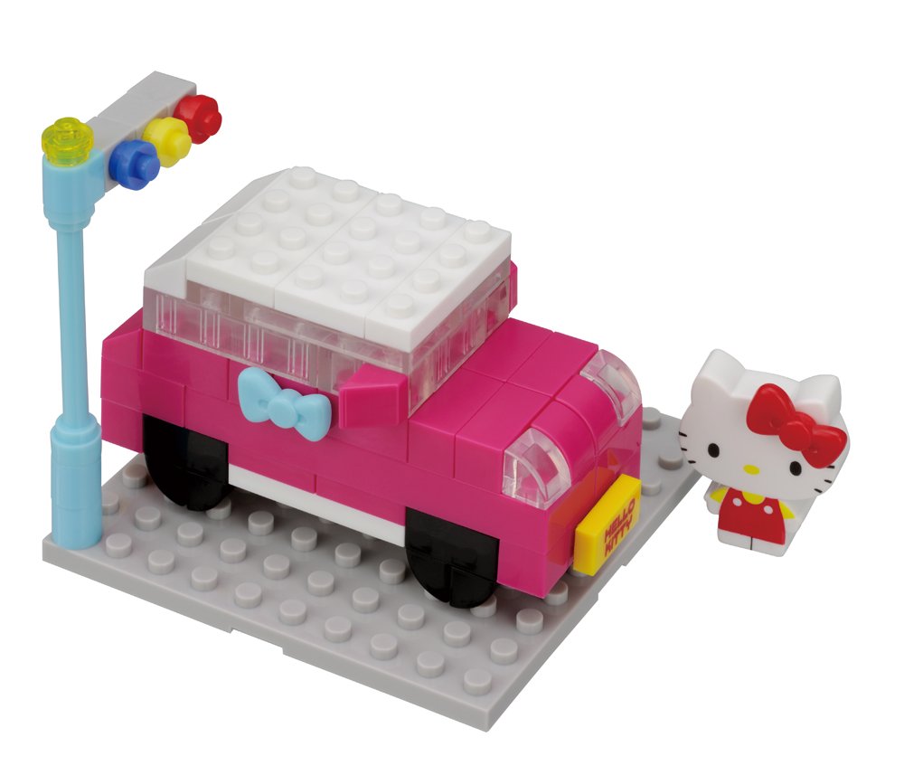 KAWADA Pk-001 Nanoblock Plus Sanrio Hello Kitty Car- Japan Figure Store - #1 Bring To You The Best Japanese Goods