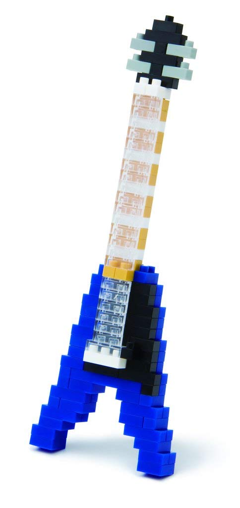 KAWADA Nbc-095 Nanoblock Electric Guitar Blue- Japan Figure Store - #1 Bring To You The Best Japanese Goods
