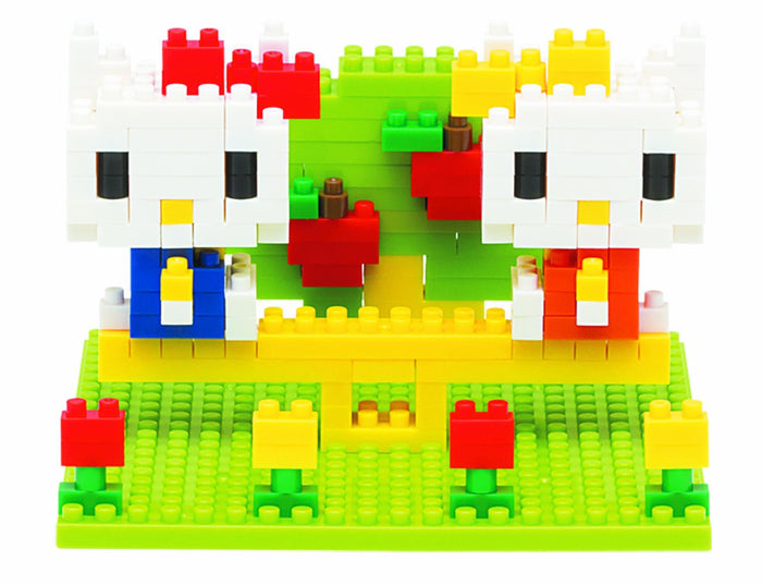 KAWADA Nbh-056 Nanoblock Block Art Hello Kitty And Mimmy Friend Park- Japan Figure Store - #1 Bring To You The Best Japanese Goods