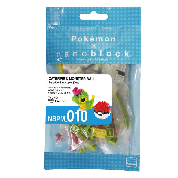 Kawada Nanoblock Pokemon Pokemon Caterpie & Monster Ball NBPM_010 Japanese Toy Building Block- Japan Figure Store - #1 Bring To You The Best Japanese Goods