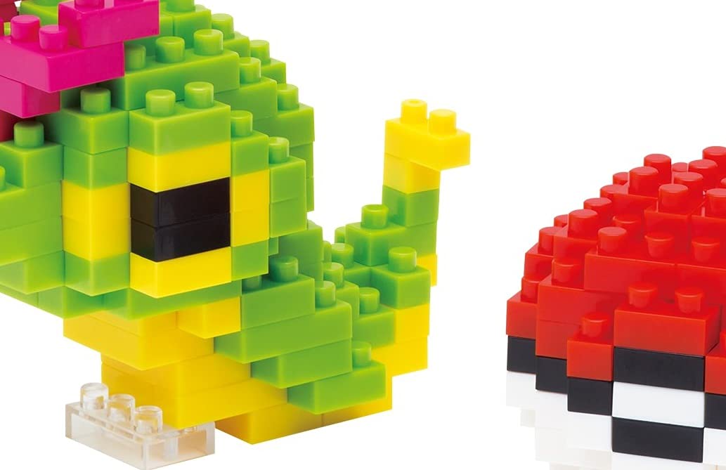 Kawada Nanoblock Pokemon Pokemon Caterpie & Monster Ball NBPM_010 Japanese Toy Building Block- Japan Figure Store - #1 Bring To You The Best Japanese Goods
