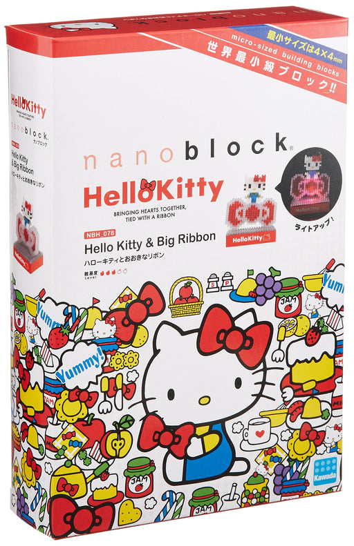 KAWADA Nbh-078 Nanoblock Led Sanrio Hello Kitty And Big Ribbon- Japan Figure Store - #1 Bring To You The Best Japanese Goods
