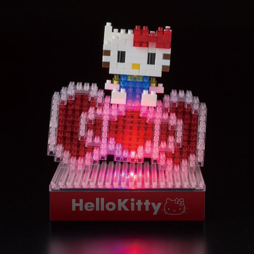 KAWADA Nbh-078 Nanoblock Led Sanrio Hello Kitty And Big Ribbon- Japan Figure Store - #1 Bring To You The Best Japanese Goods