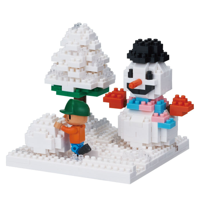 KAWADA Nbh-165 Nanoblock Stories Collection With Nanobbit Play In The Snow- Japan Figure Store - #1 Bring To You The Best Japanese Goods