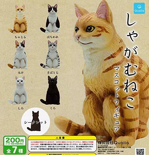 No Cat Normal 6set Mascot Capsule Figure Complete Secret Squat Qualia - Japan Figure