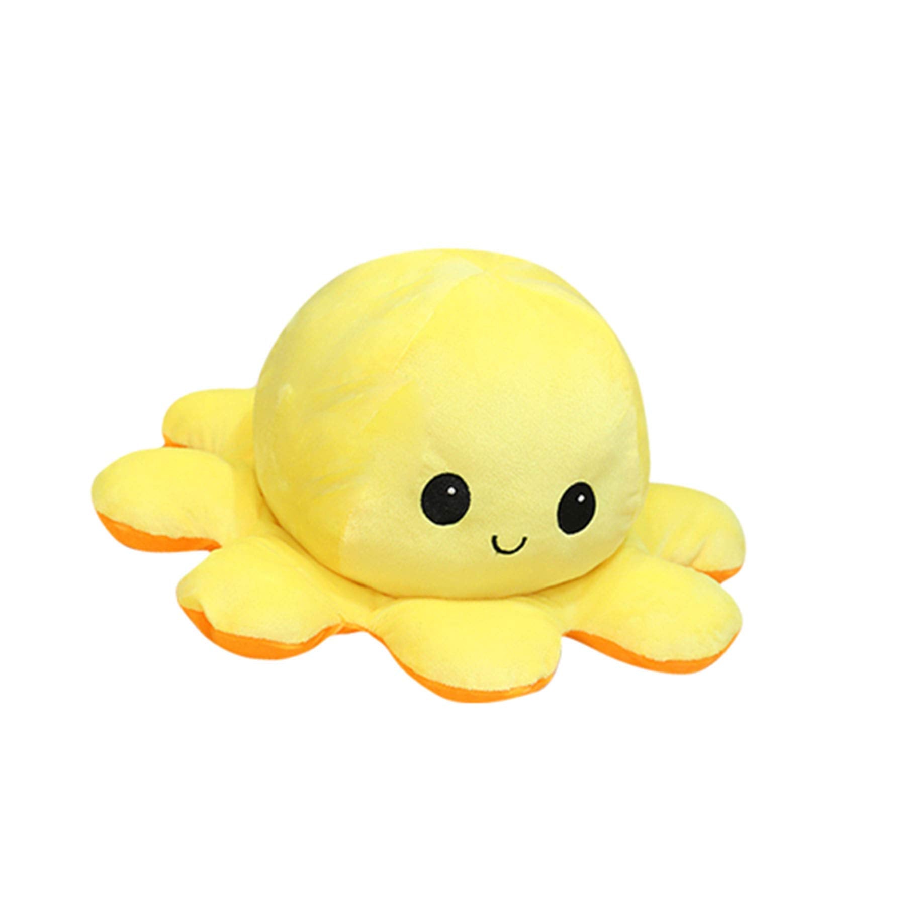 Slinx Octopus Plush Toy Angry Face And Laughing Face (Orange x Yellow) 20cm Japan Reversible Gift- Japan Figure Store - #1 Bring To You The Best Japanese Goods