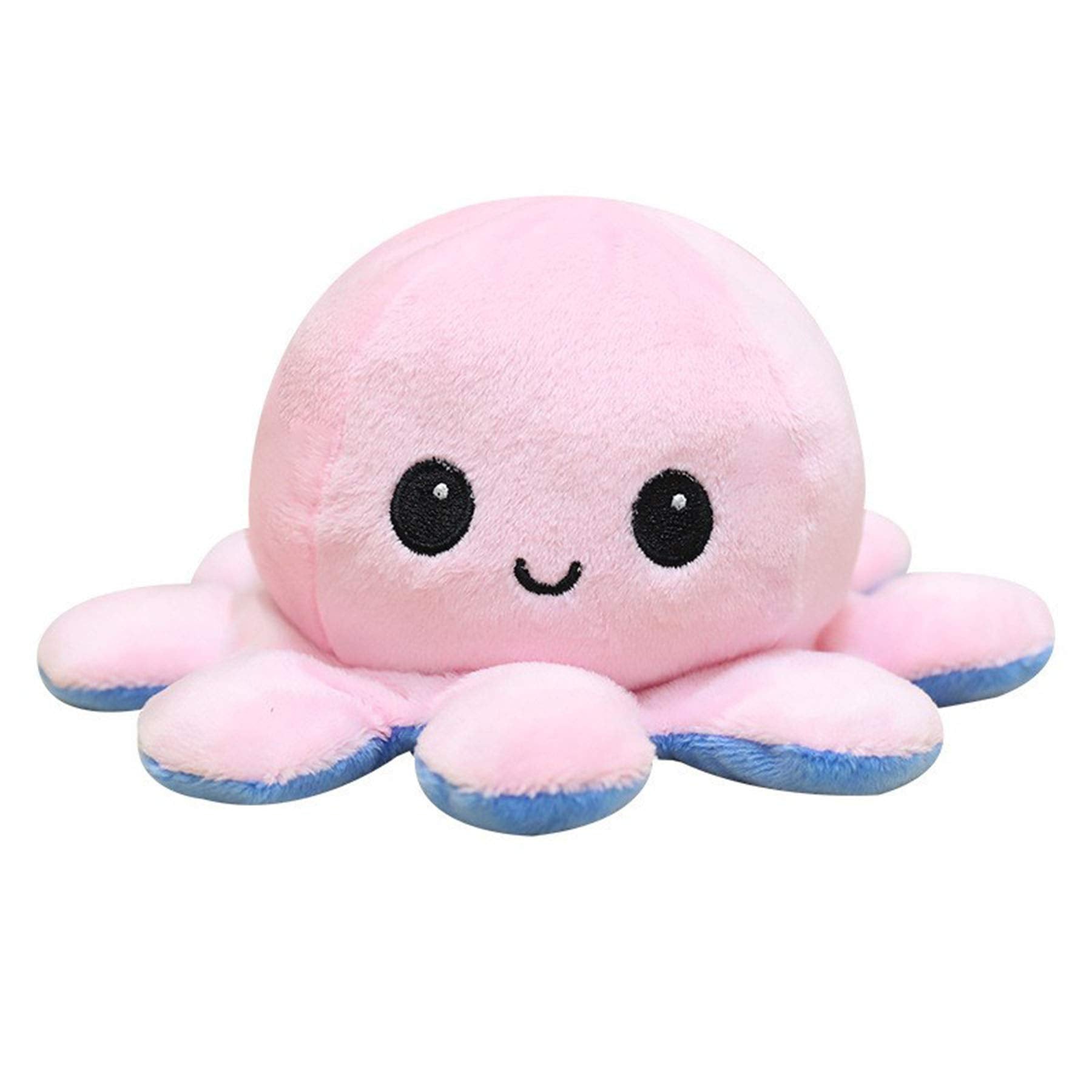 Slinx Octopus Plush Toy Angry Face And Laughing Face (Pink x Sky Blue) 20cm Japan Reversible Gift- Japan Figure Store - #1 Bring To You The Best Japanese Goods