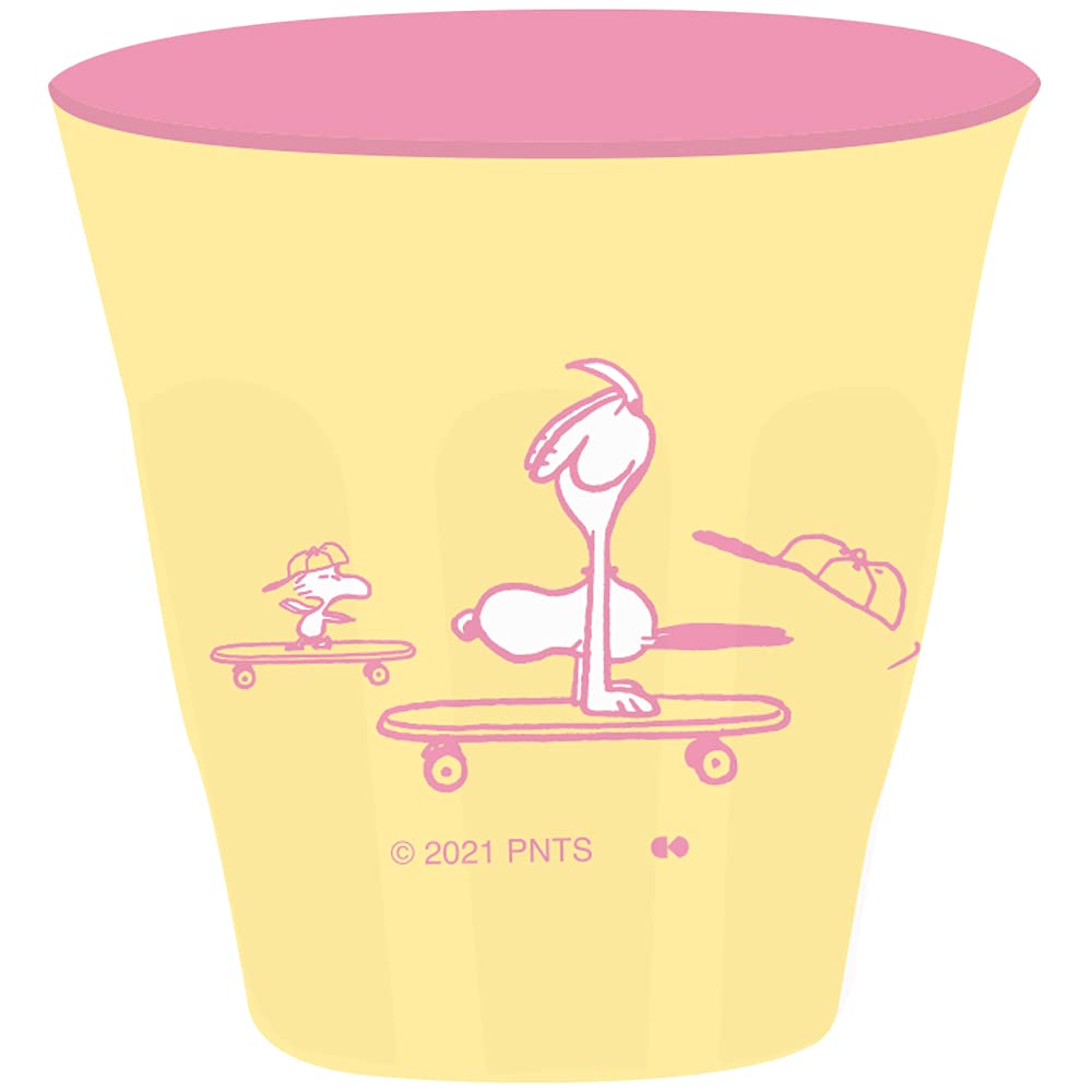 Onishi Ken Sales Peanuts Snoopy Melamine Tumbler Skateboard Yellow Φ8.8 × H9Cm Ph-600- Japan Figure Store - #1 Bring To You The Best Japanese Goods