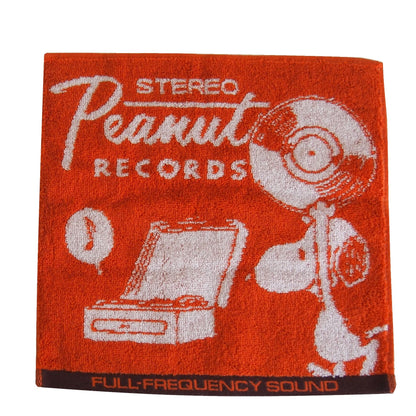 Peanuts Snoopy Towel Handkerchief Records (Orange)- Japan Figure Store - #1 Bring To You The Best Japanese Goods