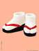 AZONE Pic124-Bkr 1/12 Soft Vinyl Sandals Black X Red- Japan Figure Store - #1 Bring To You The Best Japanese Goods
