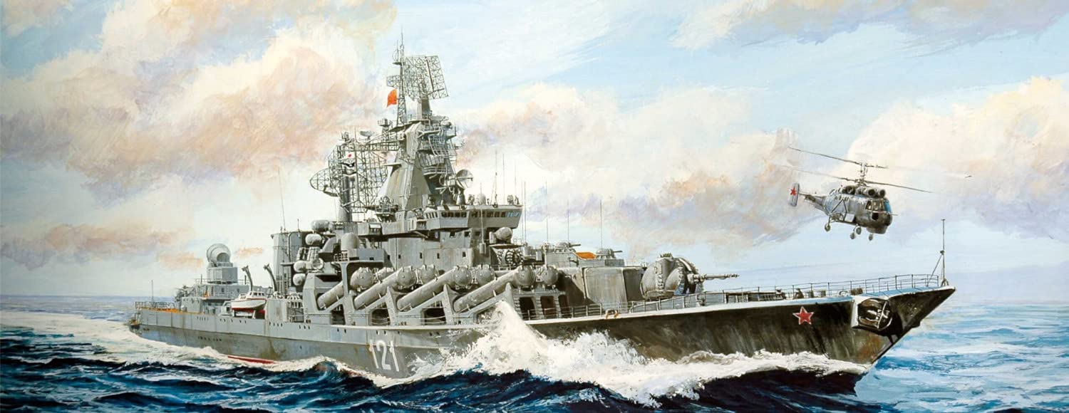 PIT-ROAD 1/700 Russian Navy Missile Cruiser Moscow Plastic Model M53- Japan Figure Store - #1 Bring To You The Best Japanese Goods
