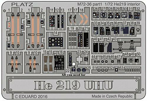 Platz 1/72 Etching Parts For He219 Uhu Set Of 2 Plastic Model Kit- Japan Figure Store - #1 Bring To You The Best Japanese Goods