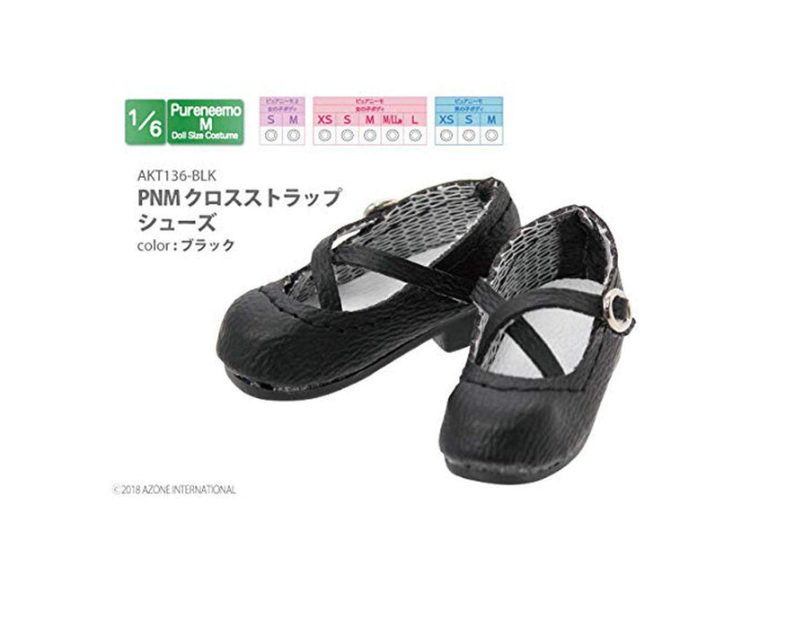 Pnm Cross Strap Shoes For Pureneemo Black (For Dolls)- Japan Figure Store - #1 Bring To You The Best Japanese Goods