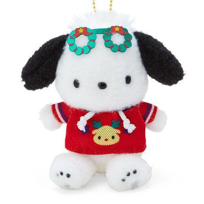 Sanrio Pochacco Mascot Holder (Christmas Sweater Design)- Japan Figure Store - #1 Bring To You The Best Japanese Goods