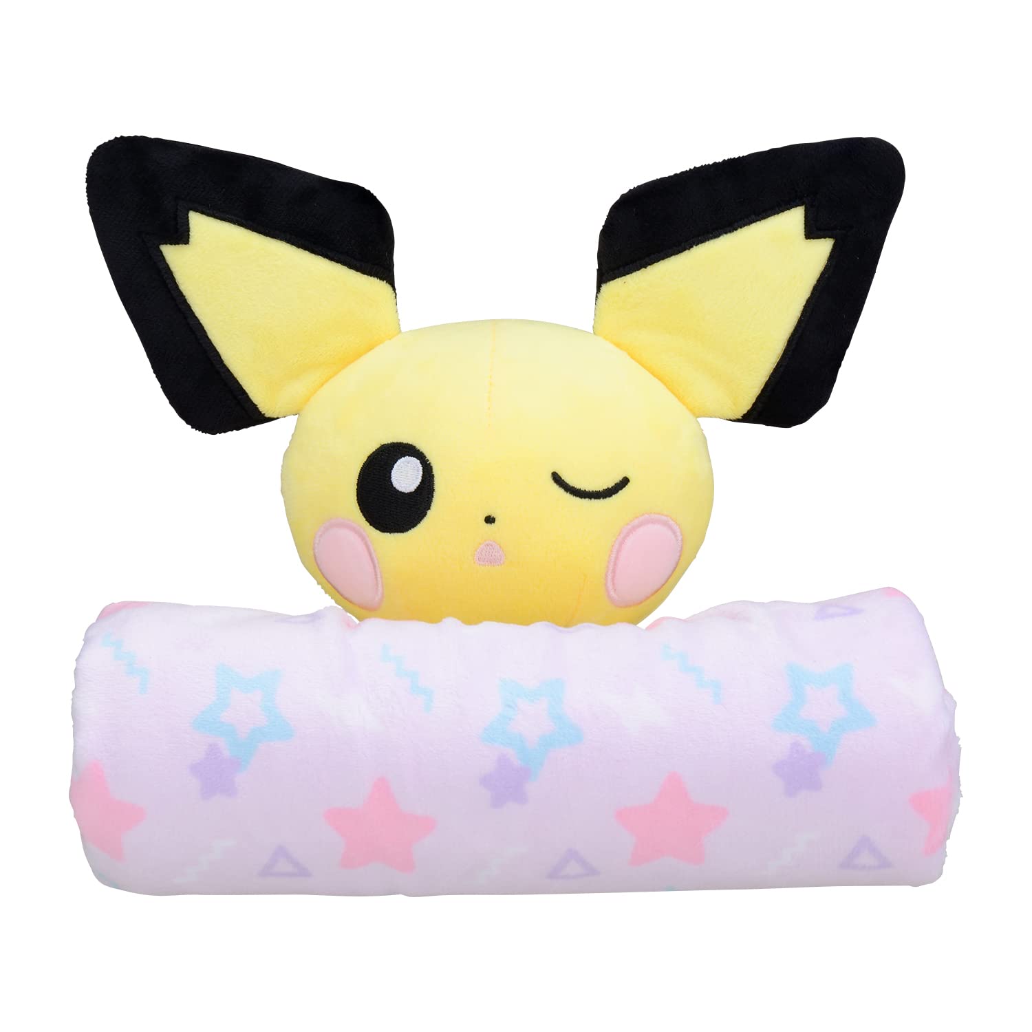 Pokemon Center Original Mini Blanket With Plush Mascot Pichu Everyday Happiness- Japan Figure Store - #1 Bring To You The Best Japanese Goods