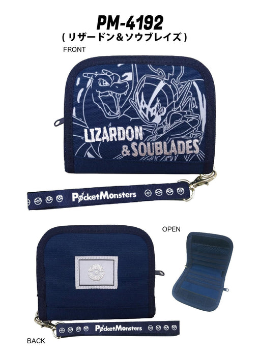 Sun Art Pokemon Charizard & Sawblaze Round Wallet Navy PM4192 Nvy- Japan Figure Store - #1 Bring To You The Best Japanese Goods