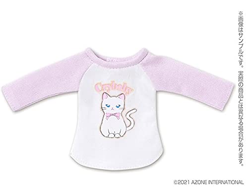 Pureneemo 1/6 Pns Fluffy Animal Raglan T-Shirt Lavender X White (For Dolls)- Japan Figure Store - #1 Bring To You The Best Japanese Goods