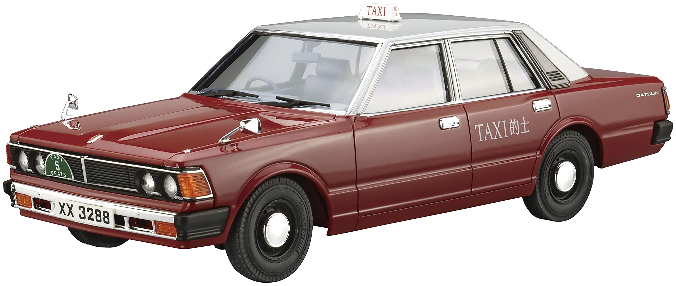 AOSHIMA The Model Car 1/24 Datsun 220C '79 Hong Kong Taxi Plastic Model- Japan Figure Store - #1 Bring To You The Best Japanese Goods