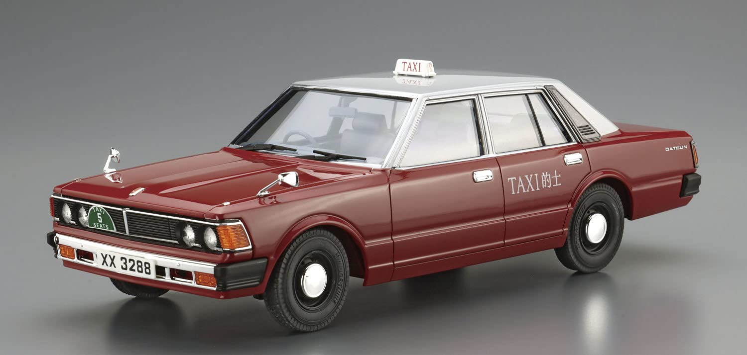 AOSHIMA The Model Car 1/24 Datsun 220C '79 Hong Kong Taxi Plastic Model- Japan Figure Store - #1 Bring To You The Best Japanese Goods