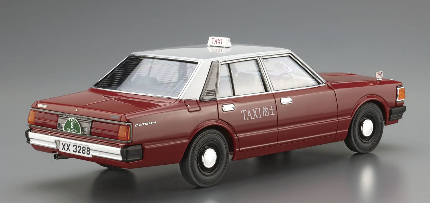 AOSHIMA The Model Car 1/24 Datsun 220C '79 Hong Kong Taxi Plastic Model- Japan Figure Store - #1 Bring To You The Best Japanese Goods