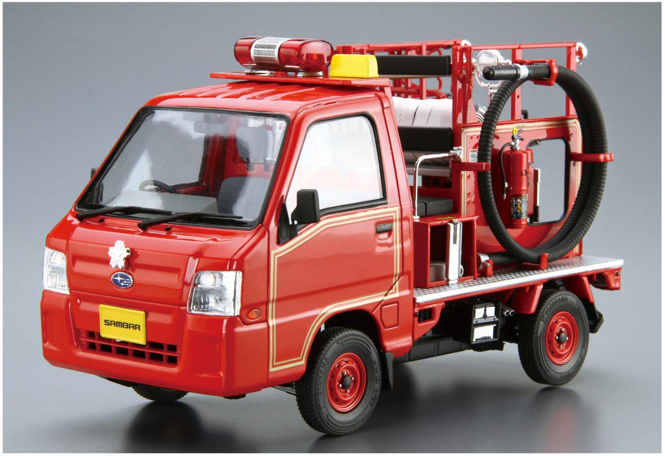 AOSHIMA The Model Car 1/24 Subaru Tt2 Sambar Fire Engine '11 Plastic Model- Japan Figure Store - #1 Bring To You The Best Japanese Goods