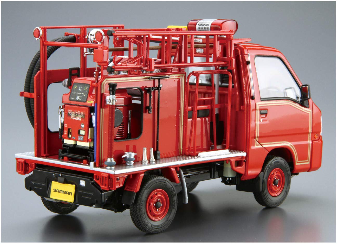 AOSHIMA The Model Car 1/24 Subaru Tt2 Sambar Fire Engine '11 Plastic Model- Japan Figure Store - #1 Bring To You The Best Japanese Goods
