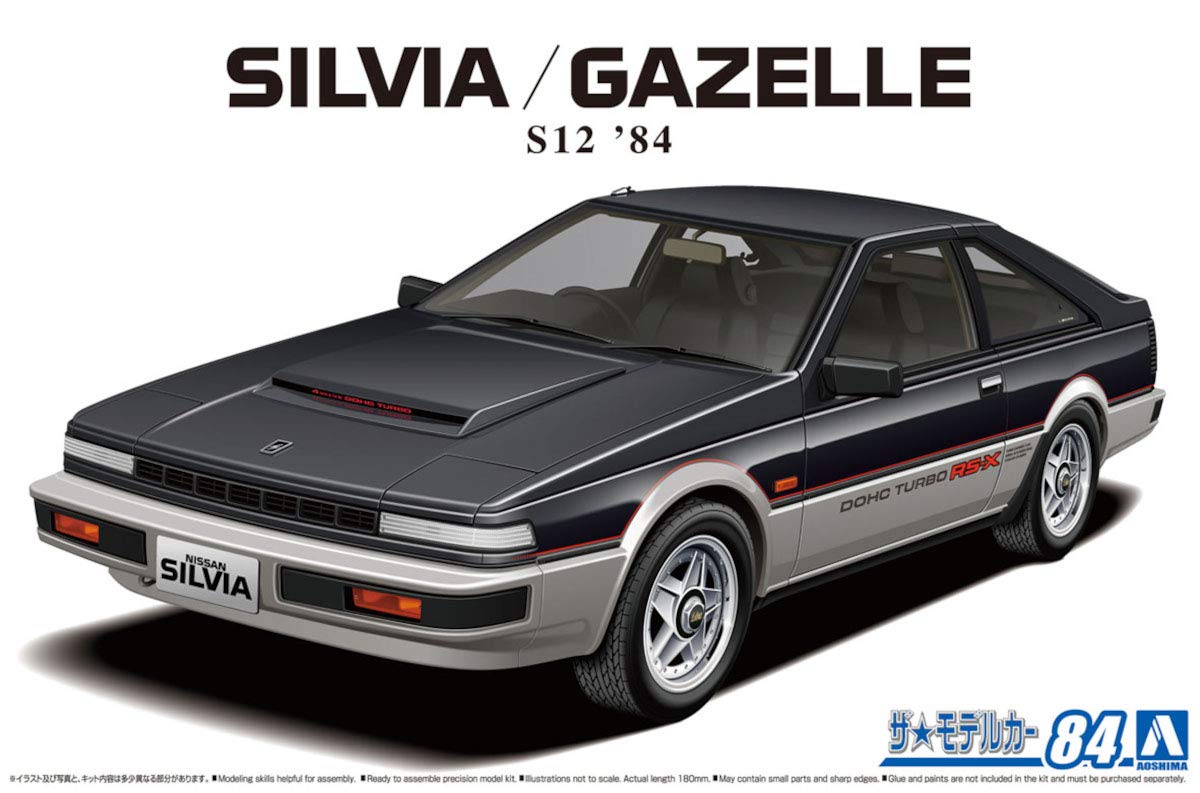 AOSHIMA The Model Car 1/24 Nissan Silvia/ Gazelle S12 '84 Plastic Model- Japan Figure Store - #1 Bring To You The Best Japanese Goods