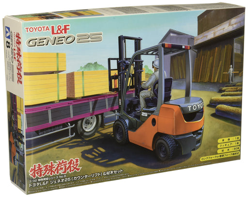 AOSHIMA - 48269 Toyota L&F Geneo 25 Forklift With Wood 1/32 Scale Kit- Japan Figure Store - #1 Bring To You The Best Japanese Goods