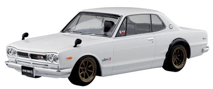 AOSHIMA The Snap Kit 1/32 Nissan Skyline 2000Gt-R Custom Wheel White Plastic Model- Japan Figure Store - #1 Bring To You The Best Japanese Goods