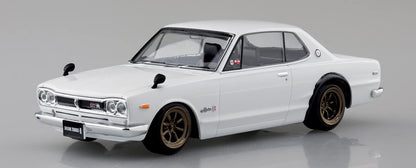 AOSHIMA The Snap Kit 1/32 Nissan Skyline 2000Gt-R Custom Wheel White Plastic Model- Japan Figure Store - #1 Bring To You The Best Japanese Goods