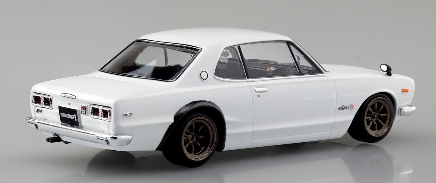 AOSHIMA The Snap Kit 1/32 Nissan Skyline 2000Gt-R Custom Wheel White Plastic Model- Japan Figure Store - #1 Bring To You The Best Japanese Goods