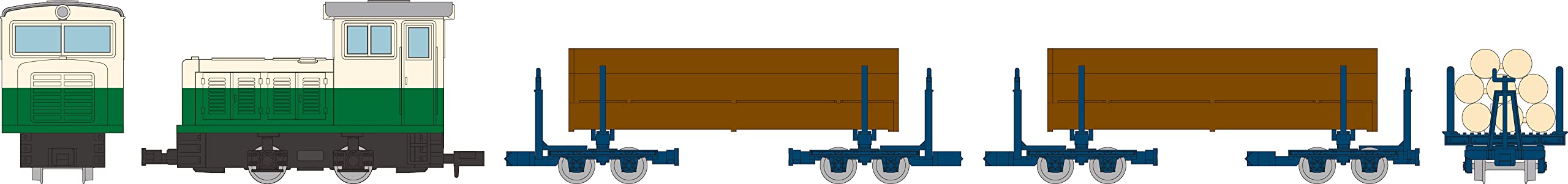 Railway Collection Iron Collection Narrow Gauge 80 Nekoyama Forest Railway L Type Diesel Locomotive Two-Tone Color Transportation Car 3-Car Set A Diorama Supplies- Japan Figure Store - #1 Bring To You The Best Japanese Goods