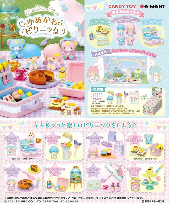 RE-MENT Little Twin Stars Yumekawa Picnic 8 Pcs Box- Japan Figure Store - #1 Bring To You The Best Japanese Goods