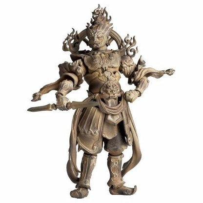 Revoltech Takeya Buddhist Statue Collection No.004ex Zochouten Wood Tone Figure - Japan Figure