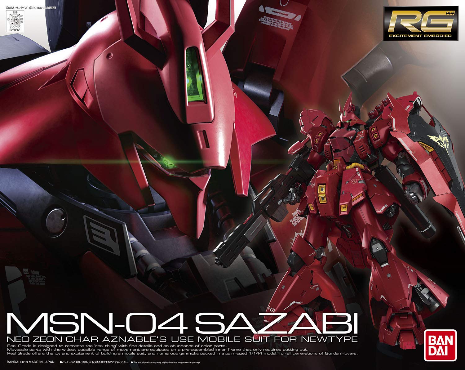 BANDAI Rg-29 Gundam Msn-04 Sazabi 1/144 Scale Kit- Japan Figure Store - #1 Bring To You The Best Japanese Goods