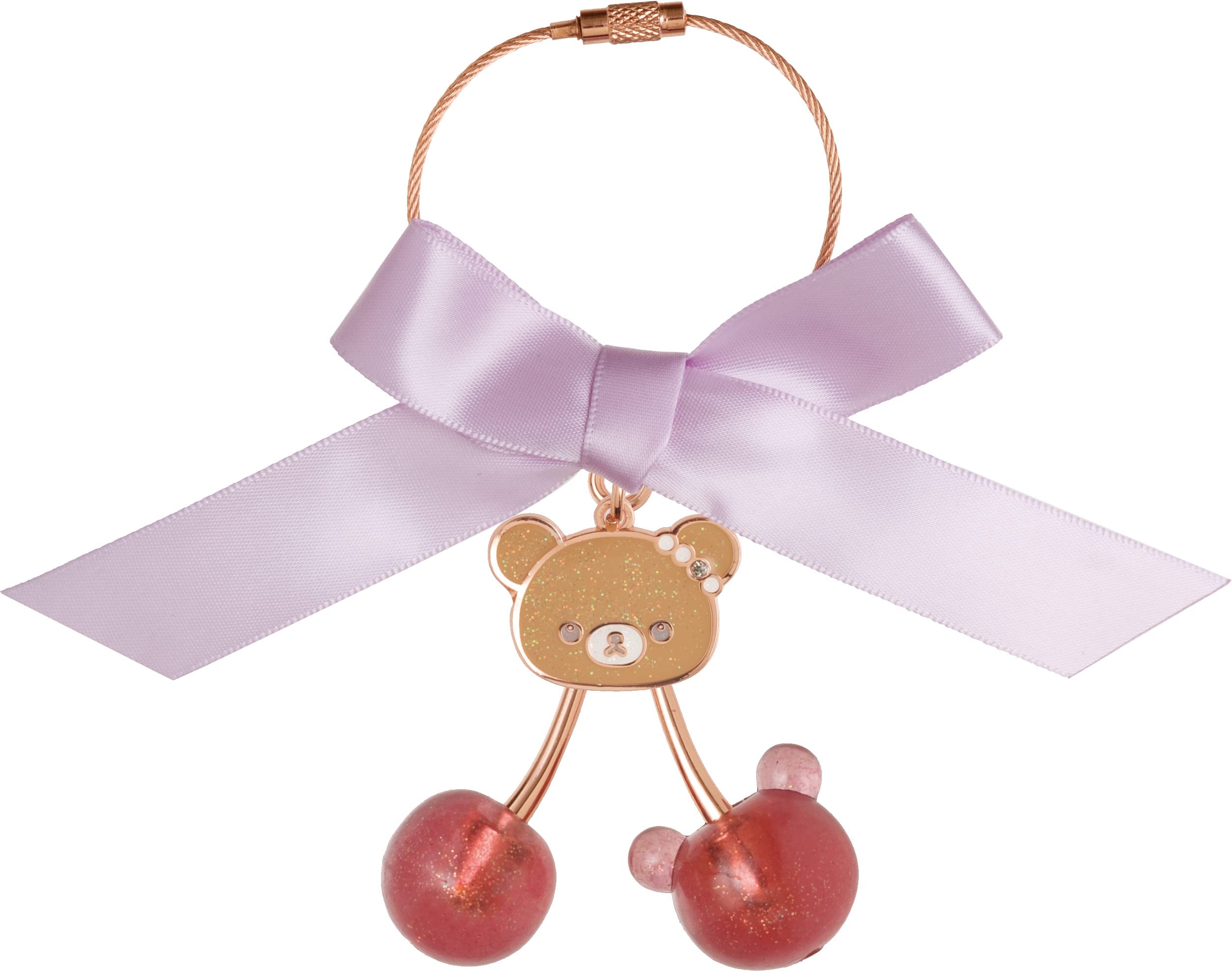 San-X Chairoikoguma Rilakkuma Korikoguma's Jewel Cherry Keychain AB10202- Japan Figure Store - #1 Bring To You The Best Japanese Goods