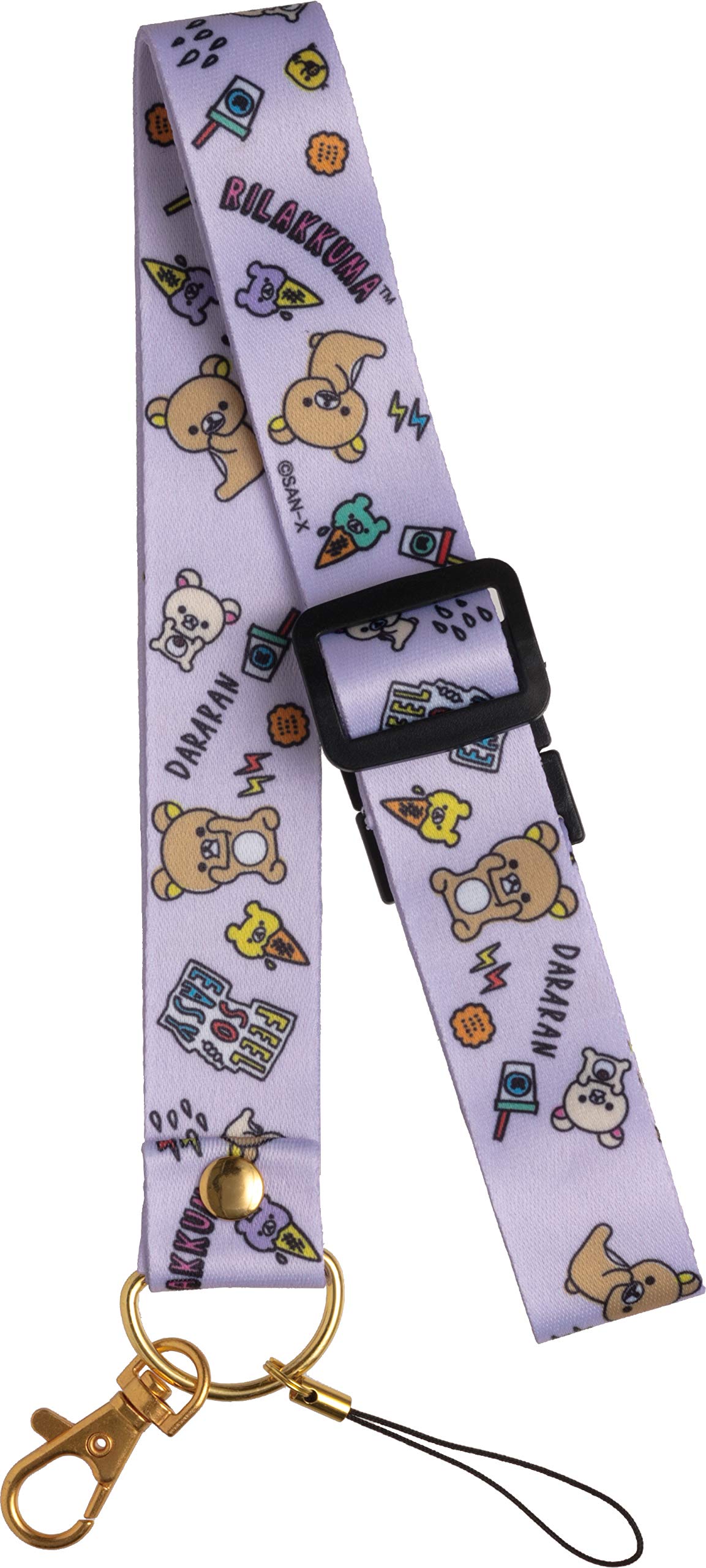 San-X Rilakkuma Purple Neck Strap Ay40301 - Lightweight Accessory- Japan Figure Store - #1 Bring To You The Best Japanese Goods