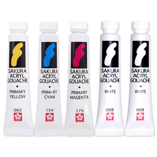Sakura Crepas Paint Acrylic Gouache Set Of 2 - Japan - 3 Primary Colors + White Agw5W2- Japan Figure Store - #1 Bring To You The Best Japanese Goods