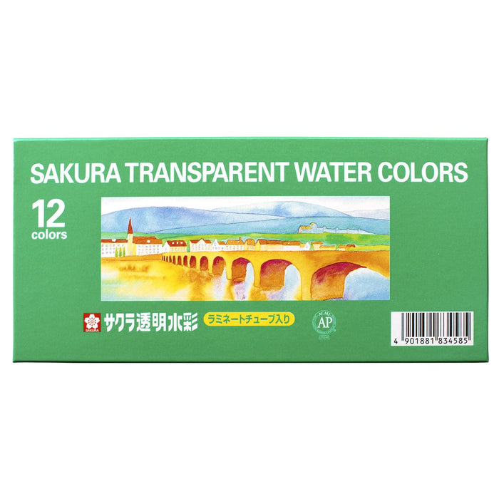 Sakura Crepas Japan Paint Transparent Watercolor 12 Color Set Ow12- Japan Figure Store - #1 Bring To You The Best Japanese Goods